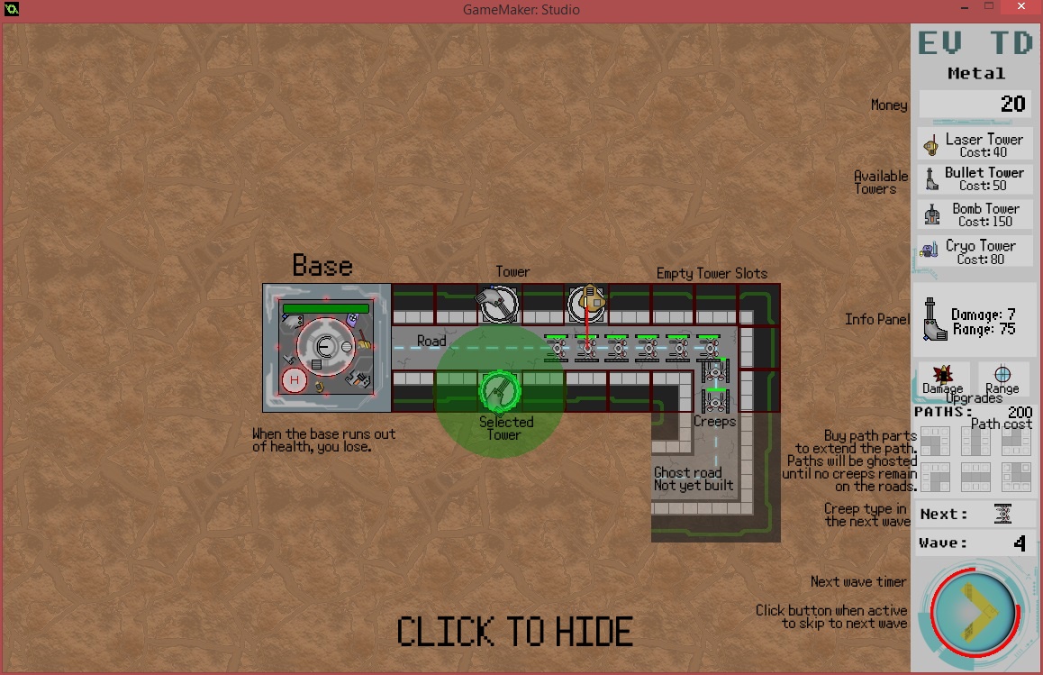 Evolving Tower Defense - Help Screen